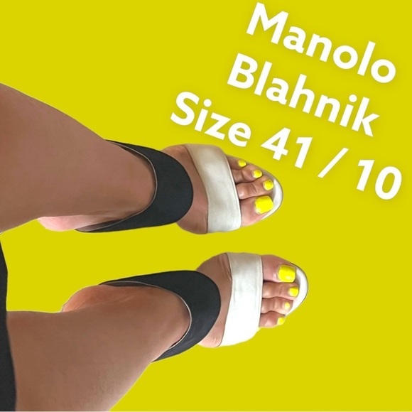 Manolo Blahnik platform heels size41/10 mules sandals vacation platforms strappy - Picture 7 of 11